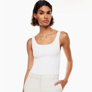 Aritiza l Babaton Sculpt Knit Squareneck Tank White Small